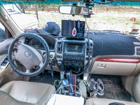 interior of overland rig
