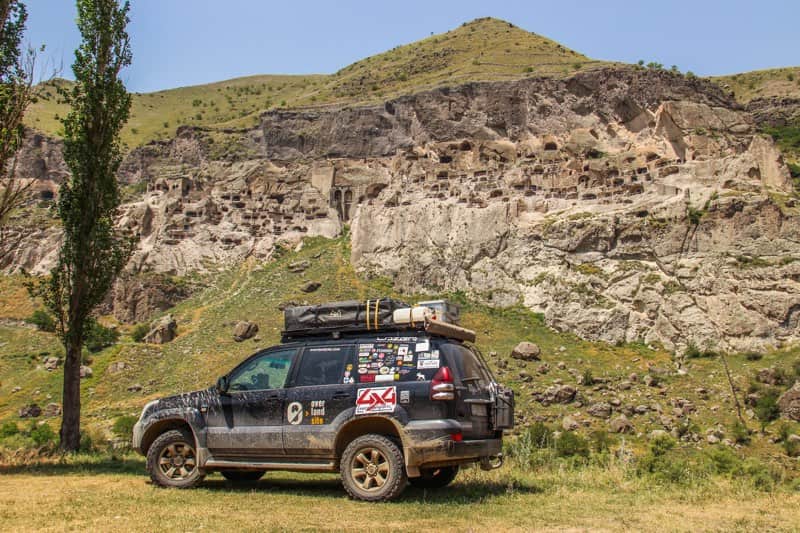 Overlanding to Vardzia overlandsite at vardzia