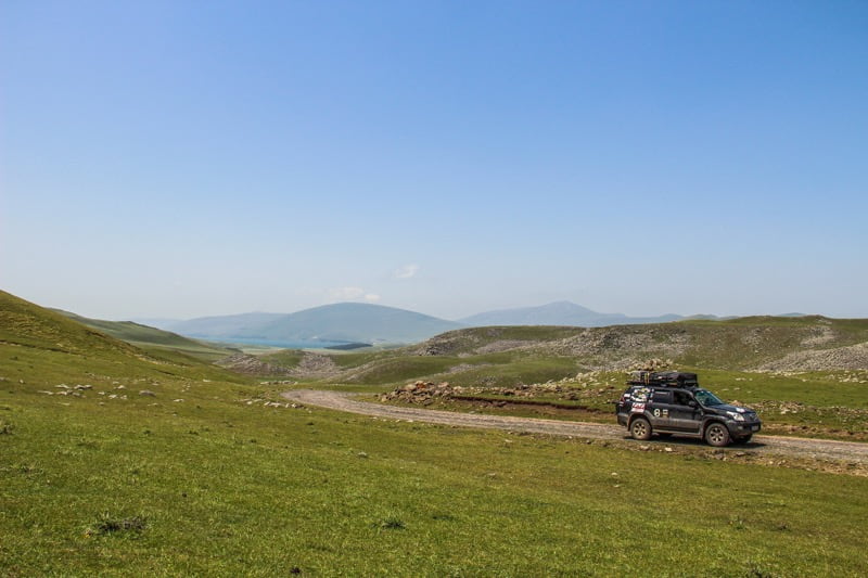 remote road Georgia overlanding driving in a postcard