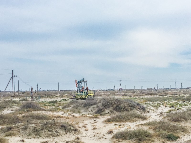 oil fileds in kazakhstan silkk road camping