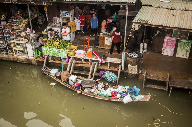 boat in floating market overlanders in floating market