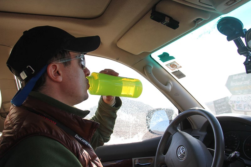 drinking lots of water - overlanding water is important - overlanding
