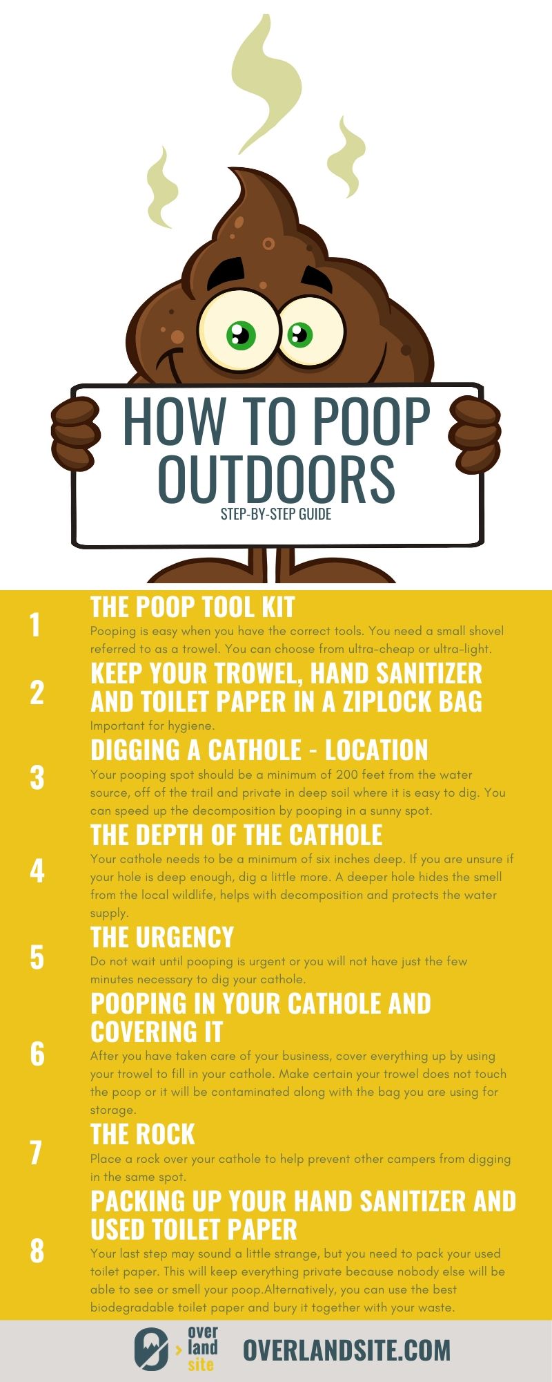 How To Poop Outdoors - Step-by-step Guide Step by step guide on how to poop outdoors or while camping