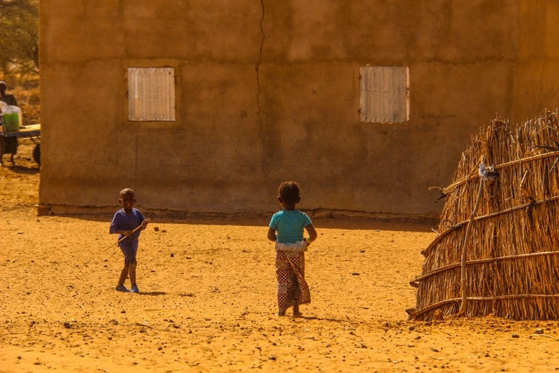 Children in a village in Senegal