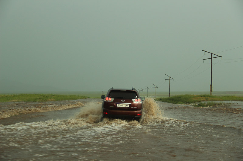 flooded roads mongolia